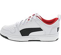 Puma Puma Rebound Layup Lo Sl Jr, Sneaker, Unisex - Bambini e ragazzi, White Black High Risk Red, 39 EU