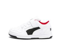 PUMA Puma Rebound Layup Lo SL V PS, Sneakers, Unisex - Bambini e ragazzi, Puma White/Puma Black/High Risk Red, 30 EU