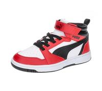 PUMA Puma Rebound V6 Mid Ac+ Ps, Scarpe da ginnastica Unisex - Bambini e ragazzi, Puma White Puma Black For All Time Red, 33 EU