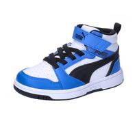 PUMA Puma Rebound V6 Mid Ac+ Ps, Scarpe da ginnastica Unisex - Bambini e ragazzi, Puma White Puma Black Racing Blue, 34.5 EU