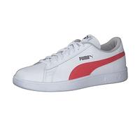 Puma Puma Smash V2 L Jr, Scarpe Da Ginnastica, Da Unisex - Bambini E Ragazzi, Bianco (Puma White-High Risk Red), 36 EU