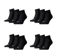 Puma Quarter, 12 paia di calzini sportivi da uomo, Unisex, Black, 39/42