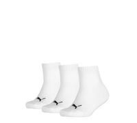 PUMA Quarter Calzini, Bianco, 31-34 (Pacco da 3) Unisex-Bambini e Ragazzi