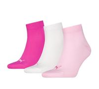 PUMA Plain Recycled Cotton Quarter Calzini, Pink Lady, 39-42 (Pacco da 3) Unisex-Adulto
