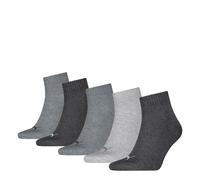 PUMA QUARTER PLAIN 5P, Calzini Unisex - Adulto, Anthraci/l Mel Grey/m Mel Grey - New, 39-42