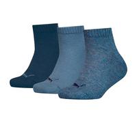 PUMA Quarter Recycled Cotton Calzini, Blu Denim, 31-34 (Pacco da 3) Unisex-Bambini e Ragazzi