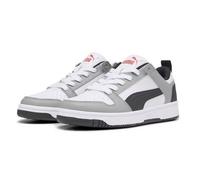 PUMA Rebound Layup Lo SL Jr, Scarpe da Ginnastica, White Black Concrete Gray for all Time Red, 39 EU