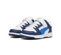Puma Rebound Layup Lo SL V Inf, Sneakers, White-Racing Blue-Persian Blue-Parakeet Green, 37 EU, Puma White Racing Blue Persian Blue Parakeet Green, 37 EU
