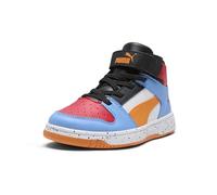 Puma Rebound Layup Mid Hook And Loop Shoes, Scarpe da Ginnastica, White Rickie Orange Team Azzurro Nero Ss25, 29 EU