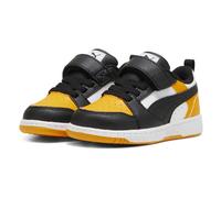 Puma REBOUND V6 LO AC+INF scarpa ginnastica primi passi in pelle nera bianca e g