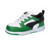 PUMA Rebound V6 Lo AC Inf, Sneaker Unisex-Bimbi 0-24, White Black-Archive Green, 22 EU