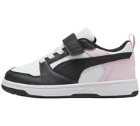 Puma Rebound V6 Lo AC+ PS Sneaker, Bianco Nero-Rosa Perla, 11 UK Bambino, Puma Bianco Puma Nero Perla Rosa, 29 EU