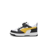 PUMA Rebound V6 Lo AC+ PS Sneaker, Nero-Giallo Sizzle White, 2.5 UK Bambino, Puma Nero Giallo Sizzle PUMA Bianco, 35 EU