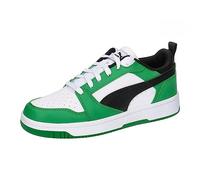 PUMA Rebound V6 Lo JR, Sneaker, White Black-Archive Green, 38.5 EU