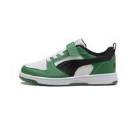 Puma Rebound V6 Lo Kids' Sneakers, Scarpe, Bianco/Nero/Archive Verde, 27.5 27.5
