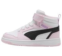 Puma Rebound V6 Mid AC+ PS Sneaker, Bianco Nero-Rosa Perla, 10 UK Bambino, Puma Bianco Puma Nero Perla Rosa, 28 EU