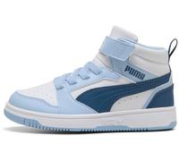PUMA Rebound V6 Mid AC+ PS, Sneaker, White-Dark Indigo-Haute Tropic, 31.5 EU