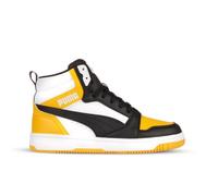 PUMA REBOUND V6 Mid Jr Scarpa da uomo basket in pelle bianca nera e gialla