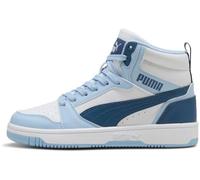 PUMA Rebound V6 Mid Jr, Scarpe da Ginnastica, Bianco Indaco Scuro Alto Tropic, 38.5 EU