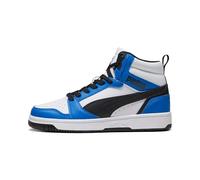 PUMA Rebound V6 Mid Jr, Scarpe da ginnastica Unisex - Bambini e ragazzi, Puma White Puma Black Racing Blue, 39 EU