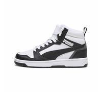 PUMA Rebound V6 Mid Jr, Scarpe da ginnastica Unisex - Bambini e ragazzi, Puma White Puma Black Shadow Gray, 38 EU