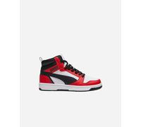 PUMA Rebound V6 Mid Jr, Scarpe da ginnastica Unisex - Bambini e ragazzi, Puma White Puma Black For All Time Red, 37 EU