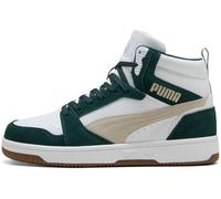 PUMA Rebound V6 SD, Scarpe da Ginnastica Unisex-Adulto, Bianco Deserto Polvere Verde Terreno, 42.5 EU