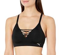 PUMA Reggiseno con Lacci da Donna Sportivo, Opaco, Nero/Metallizzato, S