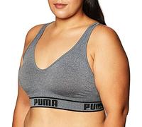 PUMA Reggiseno Sportivo da Donna Senza Cuciture, Grigio/Nero, XL
