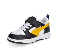 PUMA Rimbalzo V6 Lo AC+ Inf, Scarpe da Ginnastica Unisex-Bimbi 0-24, Nero Giallo Sizzle Bianco, 22 EU