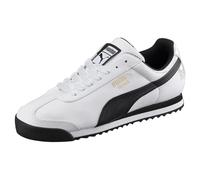 Puma Roma Basic, Scarpe da Ginnastica Basse Uomo, Bianco White Schwarzes Leder, 45 EU