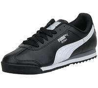 Puma Roma Basic +, Scarpe Unisex Adulto, Nero/Bianco/Argentato, 44.5 EU