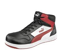 PUMA Safety Front Court MID S3 ESD FO HRO SR Scarpe antinfortunistiche unisex antiscivolo senza metallo tappo in fibra di vetro, nero, bianco, rosso., 49 EU
