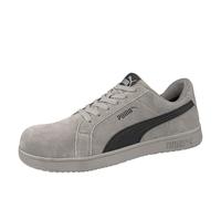 PUMA SAFETY ICONIC LOW S1PL ESD FO HRO SR - Scarpe di sicurezza unisex antiscivolo, senza metallo, con punta in fibra di vetro, grigio/nero, 41 EU