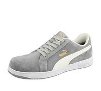 PUMA Safety Iconic Suede Low S1PL ESD FO HRO SR Scarpe antinfortunistiche unisex antiscivolo senza metallo cappuccio in fibra di vetro, grigio., 47 EU