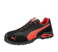 PUMA Safety Madrid Low S1PL FO SR Scarpe antinfortunistiche da uomo, antiscivolo, traspiranti, con cappuccio in alluminio, nero/rosso, 44 EU