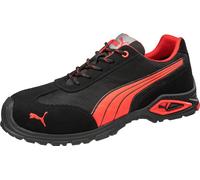 PUMA Safety Madrid Low S1PL FO SR Scarpe antinfortunistiche da uomo, antiscivolo, traspiranti, con cappuccio in alluminio, nero/rosso, 43 EU