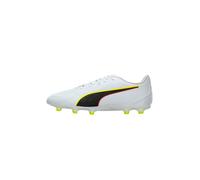 PUMA Scarpe da Calcio Unisex King 20 Play FG/AG, Colore Bianco-Rosso Acceso-Giallo, Taglia 42, Puma Bianco Incandescente Rosso Giallo Alert, 45 EU