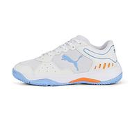 PUMA Scarpa da Calcio Unisex per Bambini Solarsmash RCT Jr, Puma Bianca Puma Nero Team Azzurro, 34 EU