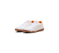 PUMA Scarpa da Calcio Unisex TRUCO IV, Bianco-Arancione, Argento Brillante, Taglia 40, Puma Bianco Arancione Glow Vibrant Silver, 40 EU