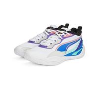 PUMA Playmaker PRO, Scarpe da Basket Unisex-Adulto, Bianco Team Viola, 46 EU