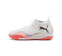 PUMA Scarpe da calcetto dal taglio medio FUTURE 8 MATCH per ragazzi, Scarpe, Bianco/Nero/Glowing Rosso, 33 33