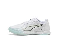 PUMA Scarpe da calcetto IBERO unisex, Scarpe, Bianco/Aqua/Fizzy Light, 40.5 40.5