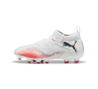 Puma Future 8 Match Fg/AG Jr - Scarpe da Calcio Unisex per Bambini, Puma Bianco Puma Nero Rosso Brillante, 35.5 EU