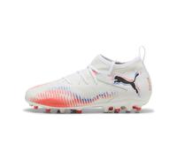 Puma Scarpe da Calcio Unisex per Bambini, Future 8 Match MG JrSoccer, Puma Bianco Puma Nero Rosso Brillante, 35 EU