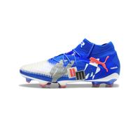 PUMA Scarpe da calcio FUTURE 8 ULTIMATE FOREVER FG unisex, Scarpe, Bianco/Ultra Blu/Feather Grigio, 44.5 44.5