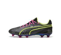 PUMA Scarpe da calcio KING ULTIMATE x KIDSUPER FG/AG unisex, Scarpe, Nero/Electric Lime/StronGrigio, 41 41