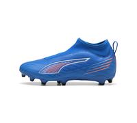 PUMA Scarpe da calcio senza lacci ULTRA 6 MATCH+ FG/AG per ragazzi, Scarpe, Ultra Blu/Bianco/Glowing Rosso, 37.5 37.5