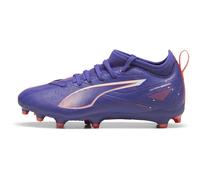 PUMA Ultra 5 Match Fg/AG Jr, Soccer Shoe Unisex - Bambini e Ragazzi, Lapis Lazuli Puma White Sunset Glow, 28 EU