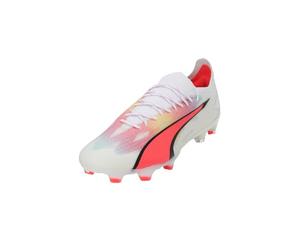 PUMA Scarpe da Calcio Ultra Ultimate FG/AG White Black Fire Orchid Red